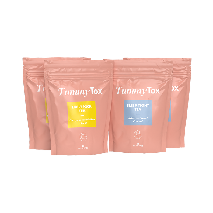 Daily Kick Tea & Sleep Tight Tea: duo de thé détox & minceur pour 20 jours - 4 paquets