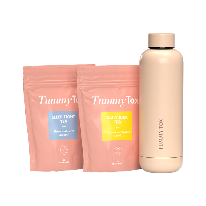 Daily Kick & Sleep Tight Tea + Gourde