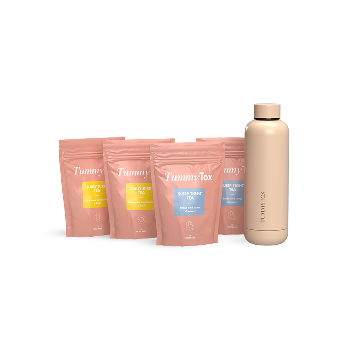 Daily Kick & Sleep Tight Tea - 4 paquets + Bouteille OFFERTE