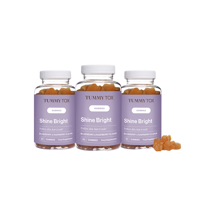 Gummies Shine Bright pour cheveux, peau et ongles - 3 pots