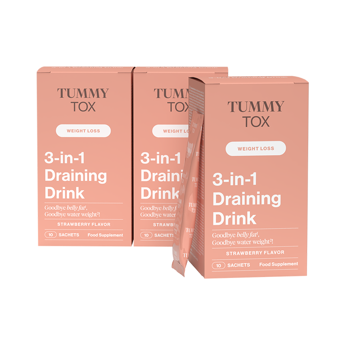 Draining Drink 3-en-1 (Fraise): boisson contre la rétention d'eau - 3 boîtes